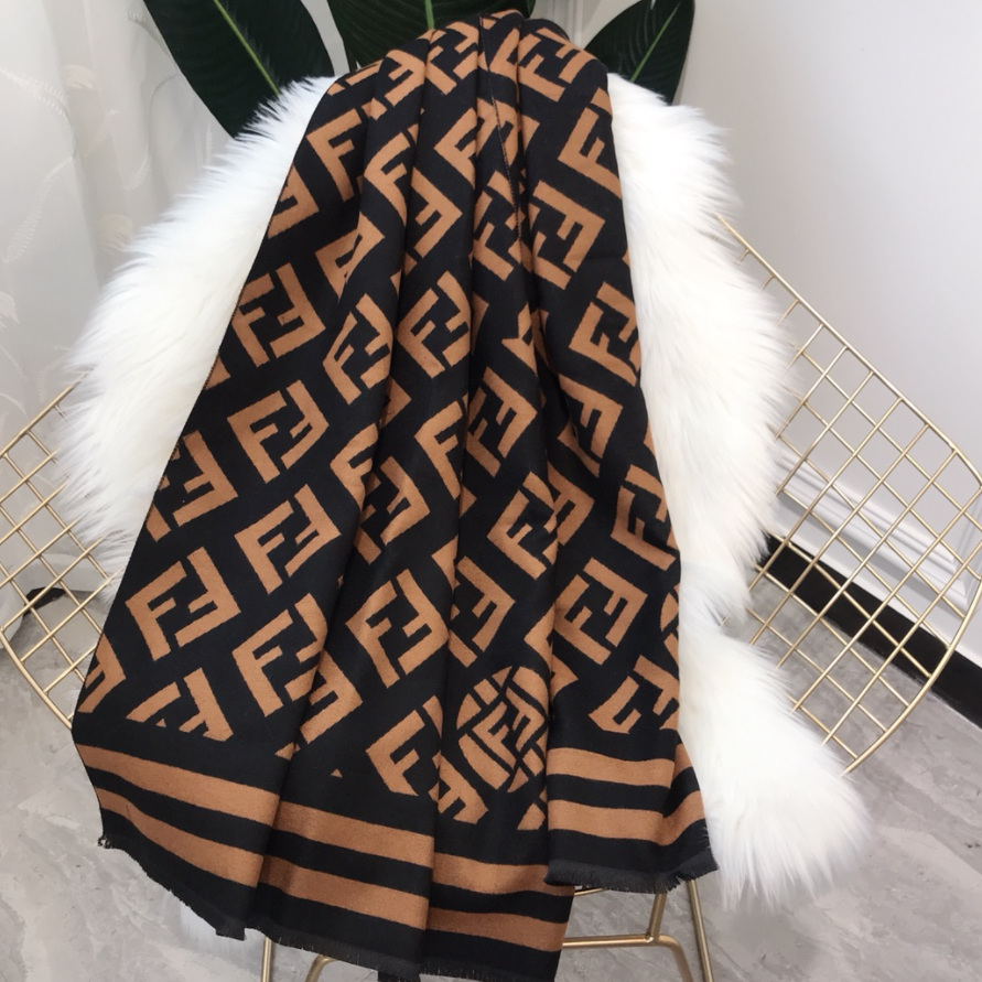 Fendi FF fashion men's and women's logo letter scarf shawl