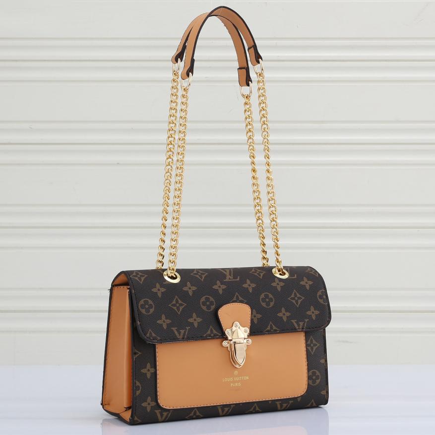 LV Louis Vuitton stitching color letter printing ladies shopping