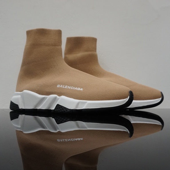 Balenciaga hot sale classic knitted embroidery high-top socks shoes sneakers