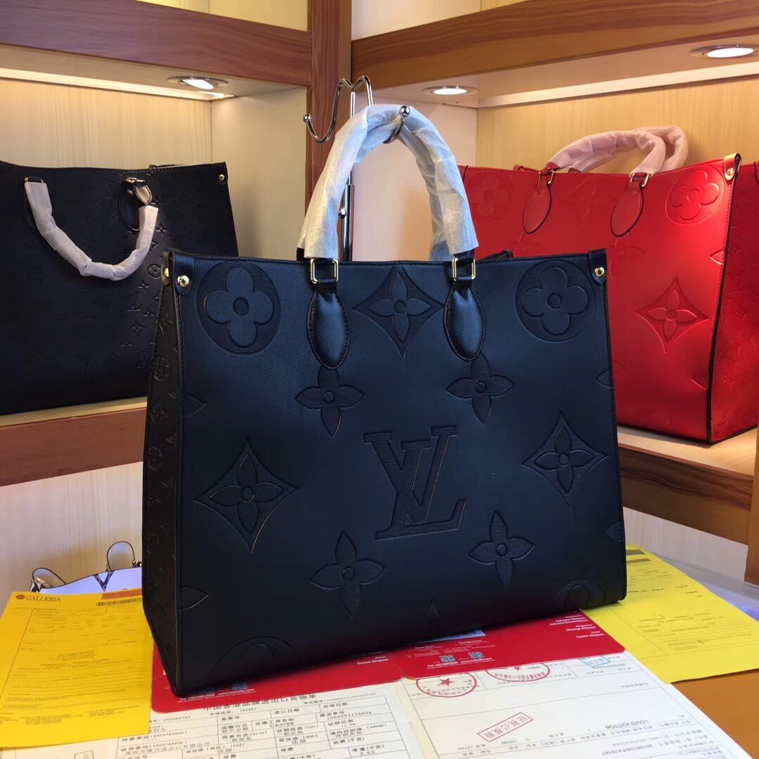 LV Louis vuitton new embossed letters ladies shopping handbag shoulder bag