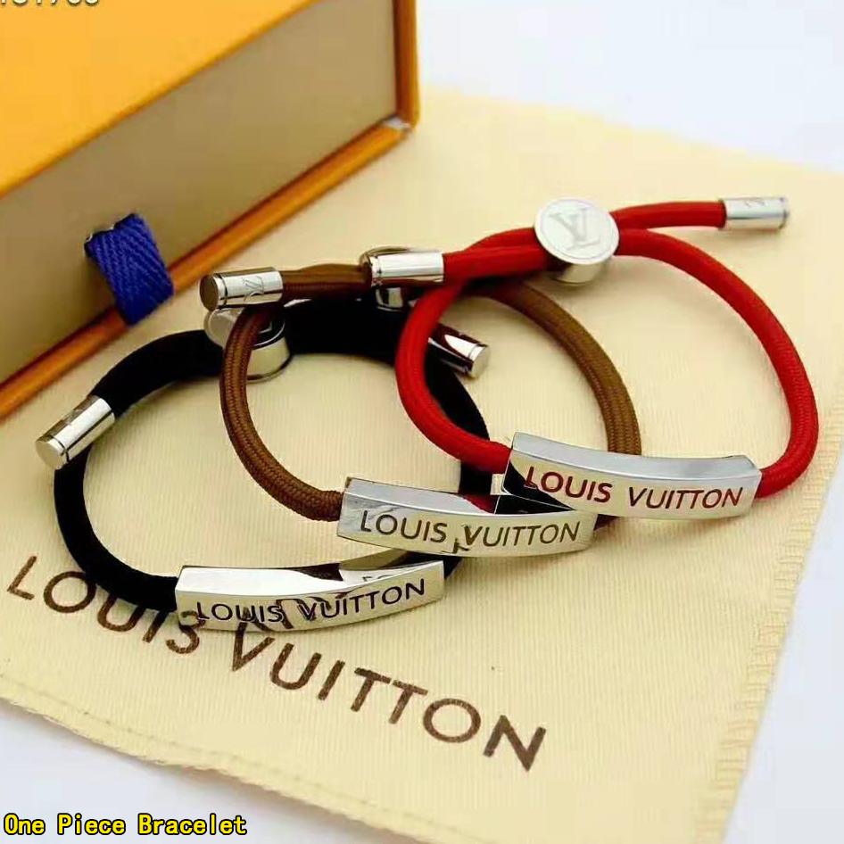 LV Louis Vuitton Newest Women Men Personality Drawstring Bracelet Hand Catenary Red