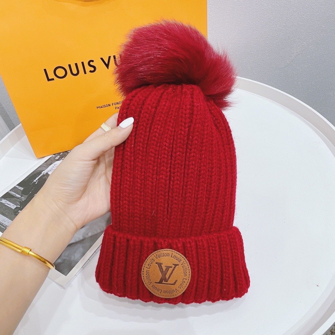 Louis Vuitton LV Autumn and Winter Flanged Wool Knitted Beanie H