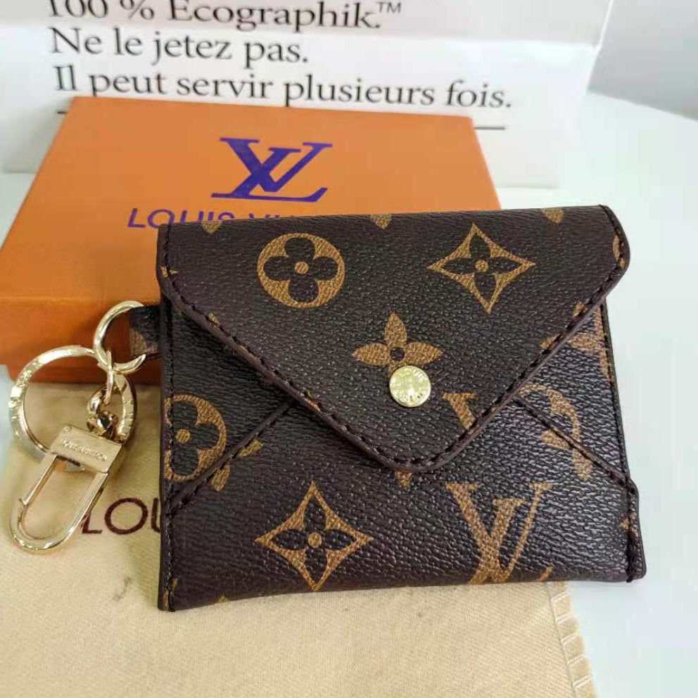 LV Louis Vuitton Classic Letter Printed Envelope Small Wallet Key Case Bag