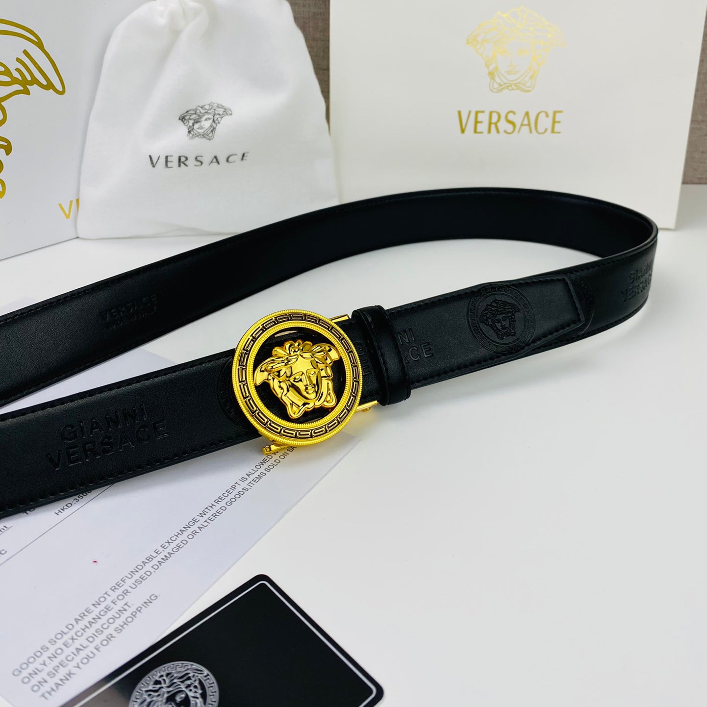 Versace men's fashion all-match Medusa embossed belt