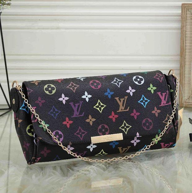 Louis Vuitton LV Women Fashion Leather Chain Crossbody Shoulder Bag Satchel