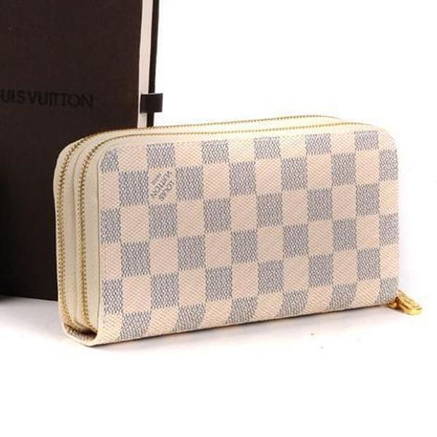 Louis Vuitton Lv Women Leather Zipper Wallet Purse
