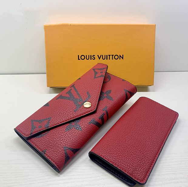 Louis Vuitton Clutch Bag Wristlet LV Classic Women Leather Print