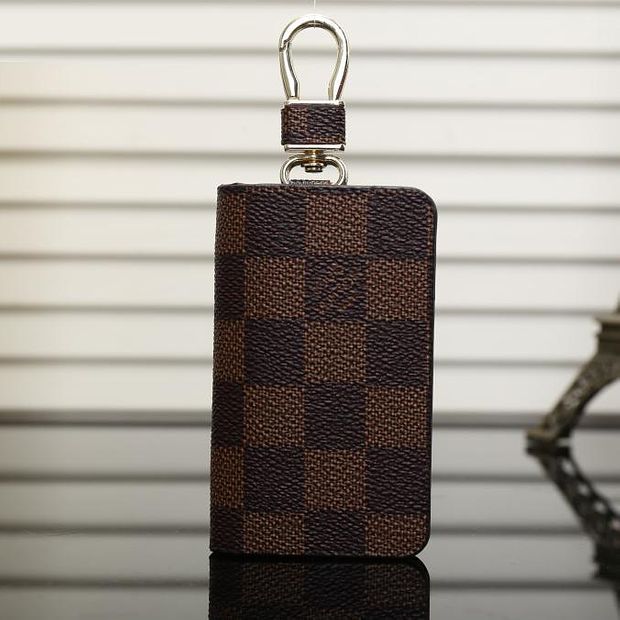 Louis Vuitton LV Fashion Leather Zipper Car Key Wallet Case Cove