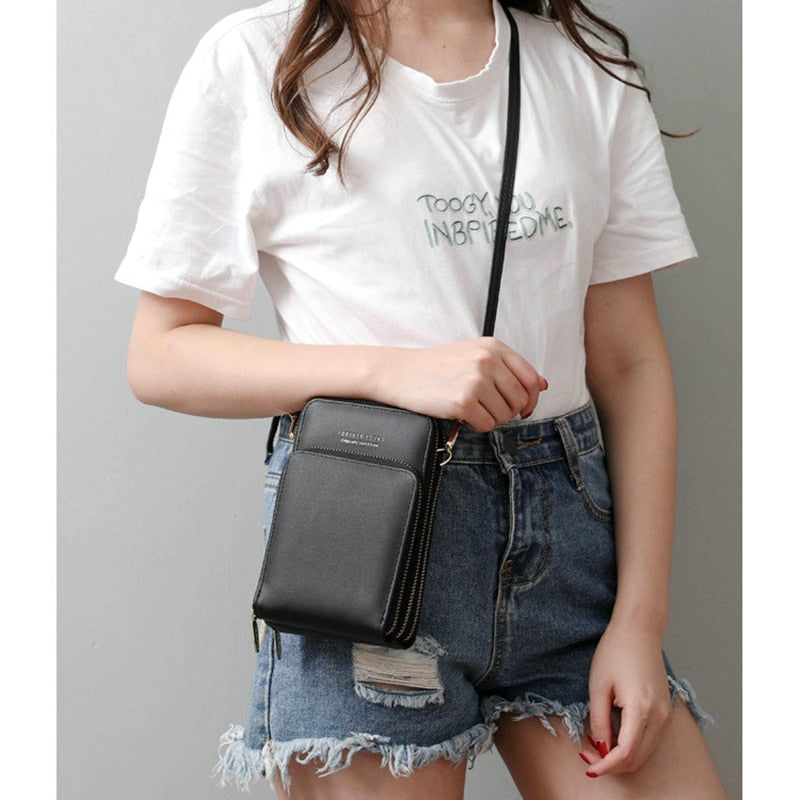 dkny leather shoulder bolsa