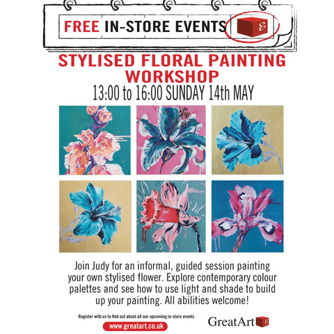 Floral Painting workshop at Great Art Store with Judy Century