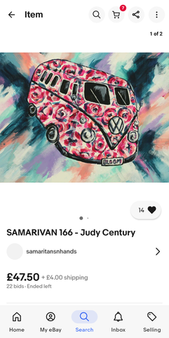 Judy Century Samarivan Painting for Samaritans Charity fundraiser ebay auction snapshot