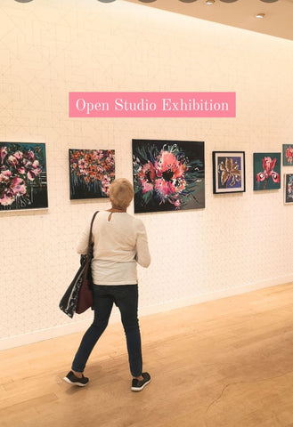 Open Studio Artist Exhibition Judy Century Paintings large canvas