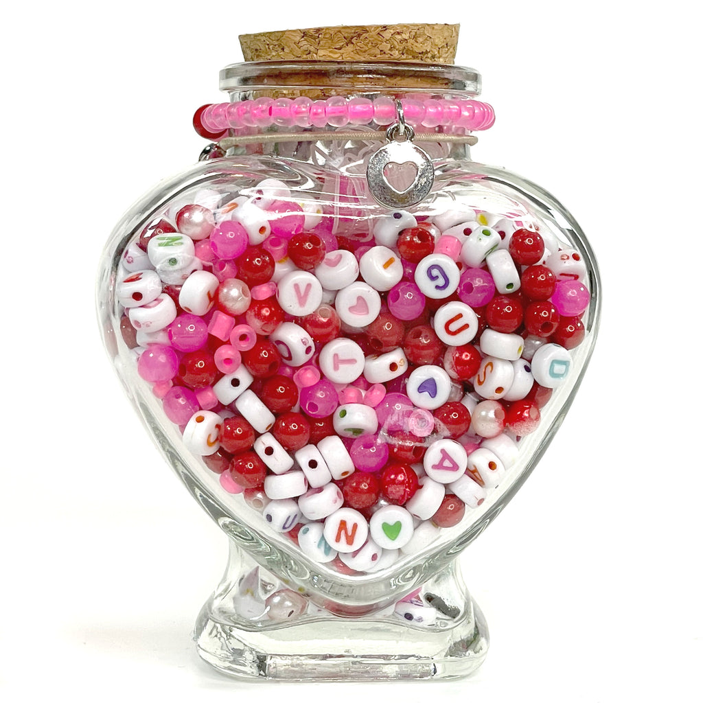 Red & Gold Valentine Kiss Box DIY Bead Kit