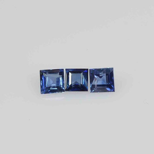 1.4-2.4 MM Natural Calibrated Blue Sapphire Loose Gemstone Square Cut