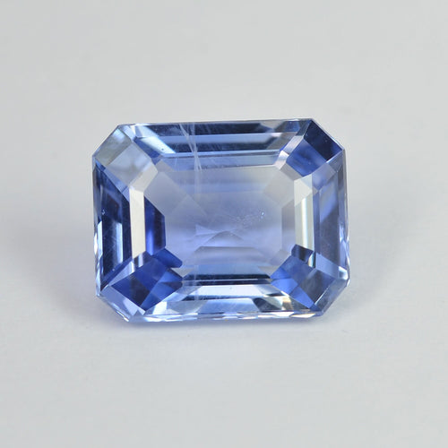 3.16  cts Unheated Natural Blue Sapphire Loose Gemstone Emerald Cut Certified