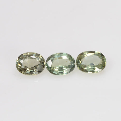 5x4 mm Natural Calibrated Green Sapphire Loose Gemstone Oval Cut