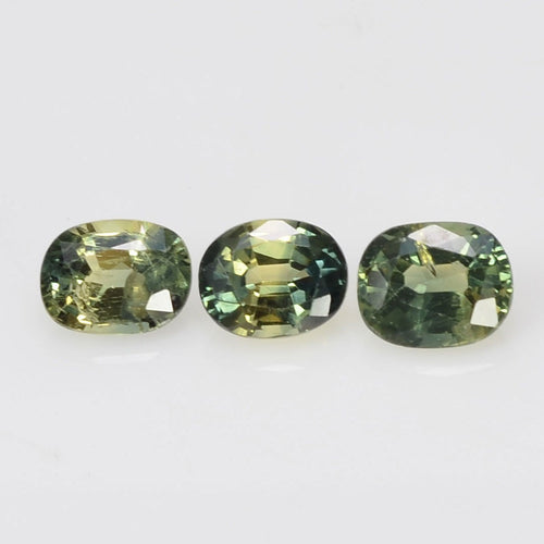 5x4 mm Natural Calibrated Green Sapphire Loose Gemstone Oval Cut