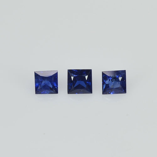 1.9-3.9 MM Natural Princess Cut Blue Sapphire