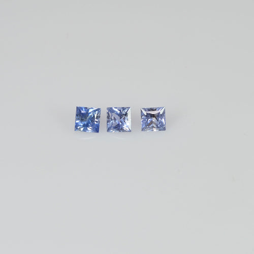 1.6 - 3.9 MM  Natural Princess Cut Blue Sapphire Loose Gemstone