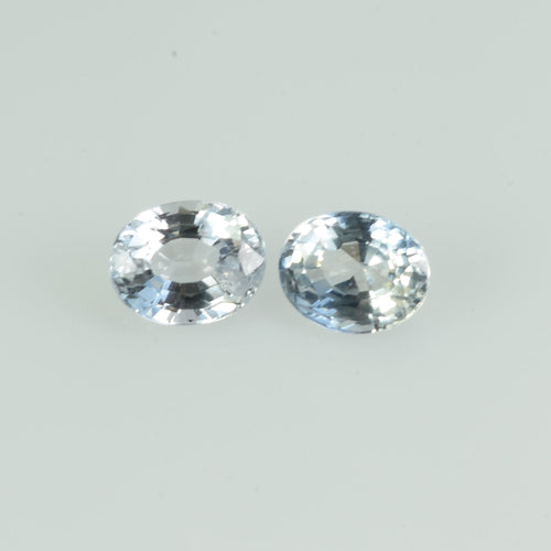 0.72 cts Natural White Sapphire Loose Pair Gemstone Oval Cut