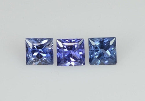 1.40 - 3.5  MM  Natural Princess Cut Blue Sapphire Loose Gemstone