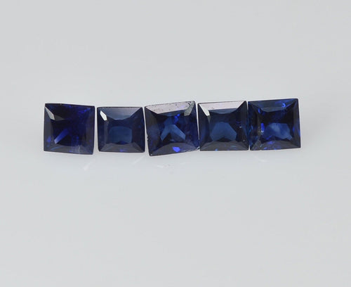 1.30 - 3.30 MM  Natural Princess Cut Blue Sapphire Loose Gemstone