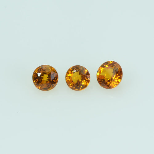 3.0 mm lot Natural Orange Sapphire Loose Gemstone Round Cut