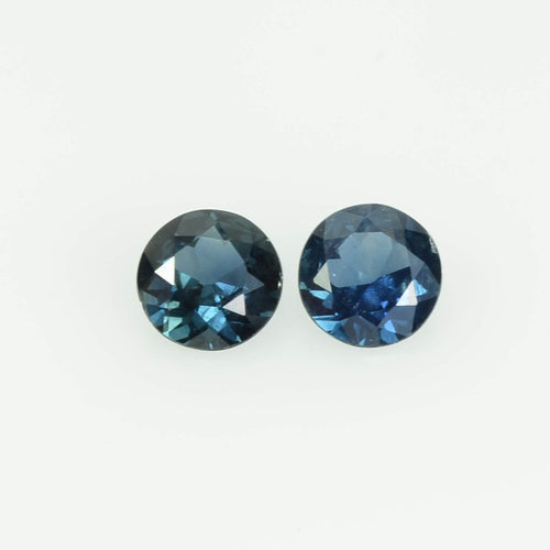 4.0 mm Natural Teal Blue Green Sapphire Loose Gemstone Round Cut