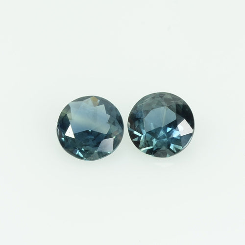 4.0 mm Natural Teal Blue Green Sapphire Loose Gemstone Round Cut