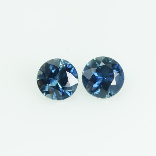 4.0 mm Natural Teal Blue Green Sapphire Loose Gemstone Round Cut