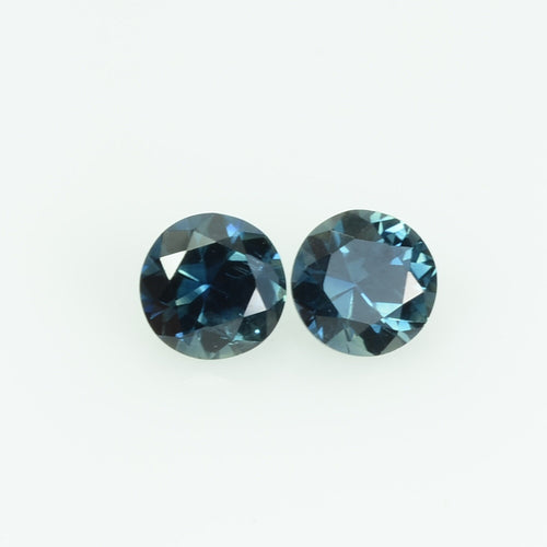 4.0 mm Natural Teal Blue Green Sapphire Loose Gemstone Round Cut