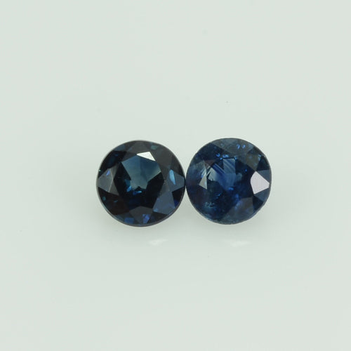 3.7 mm Natural Blue Sapphire Loose Gemstone Round Cut