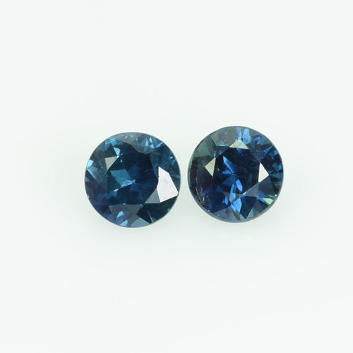 4.0 mm Natural Teal Blue Green Sapphire Loose Gemstone Round Cut