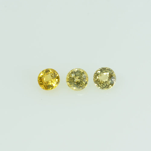 2.5 mm lot Natural Yellow Sapphire Loose Gemstone Round Cut