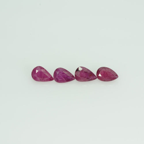 6x4 mm Lot Natural Ruby Loose Gemstone Pear Cut