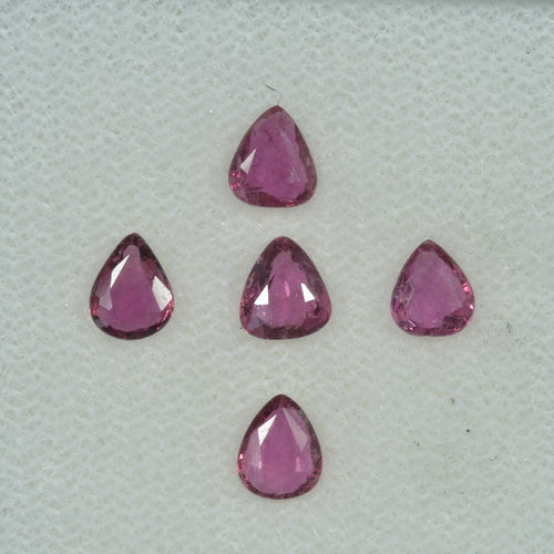 5x4 mm Lot Natural Ruby Loose Gemstone Pear Cut