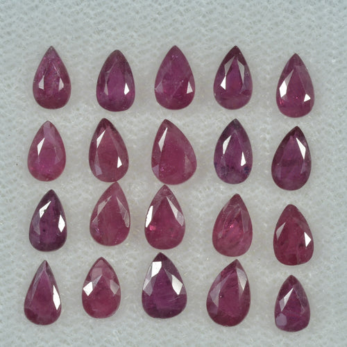 5x3 mm Lot  Natural Ruby Loose Gemstone Pear Cut