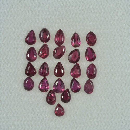 3x2 mm Lot  Natural Ruby Loose Gemstone Pear Cut