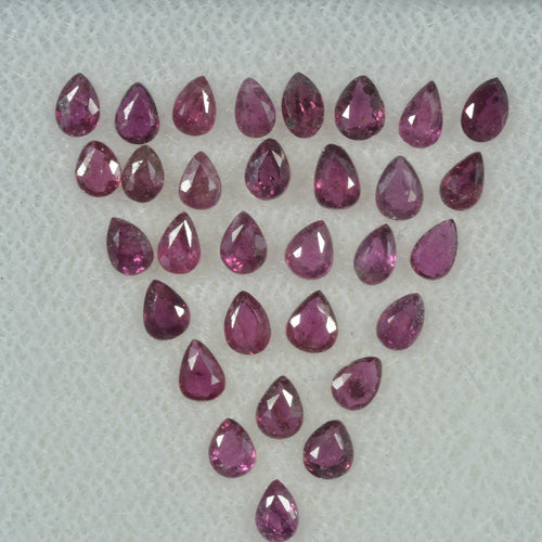 3x2 mm Lot  Natural Ruby Loose Gemstone Pear Cut