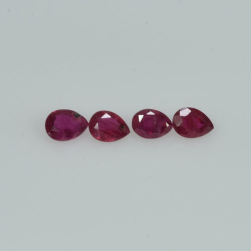 3.5x2.5 mm Natural Ruby Loose Gemstone Pear Cut