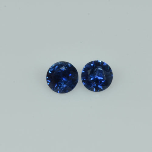 4.3 mm Natural Blue Sapphire Loose Pair Gemstone Round Cut