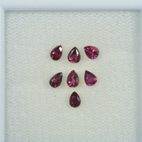 4x3 mm Lot Natural Ruby Loose Gemstone Pear Cut