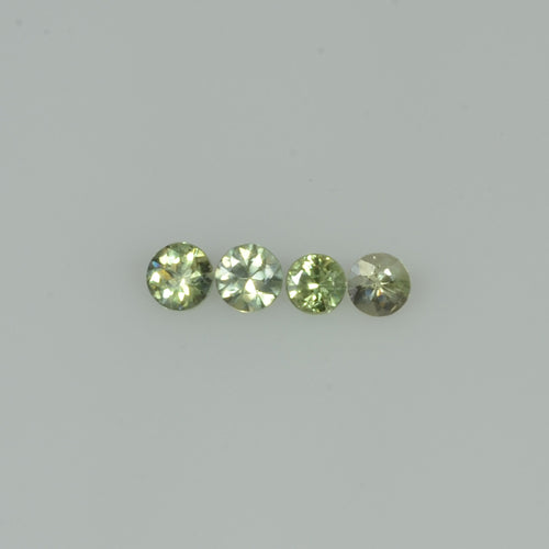 1.4-3.5  mm Natural Green Sapphire Loose Gemstone Round Diamond Cut Vs Quality Color
