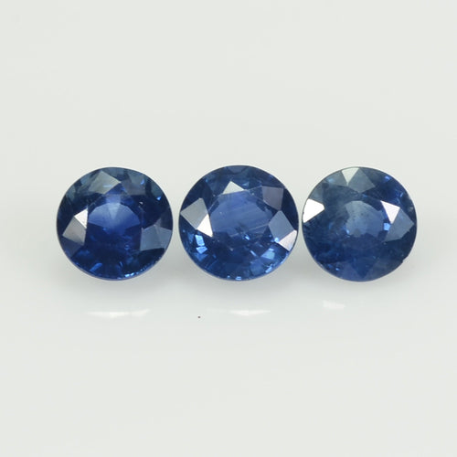 4.2-5.3  MM Natural Blue Sapphire Loose Gemstone Round Cut