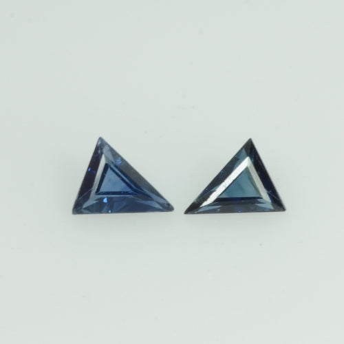 4x3 mm Natural Teal Blue Green Sapphire Loose Gemstone Triangle Cut Pair