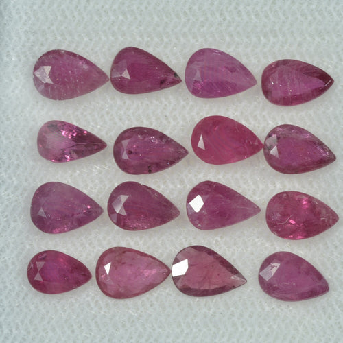 6x4 mm Lot   Natural Ruby Loose Gemstone Pear Cut