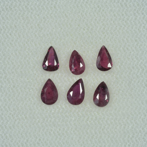 5x3 mm Lot Natural Ruby Loose Gemstone Pear Cut