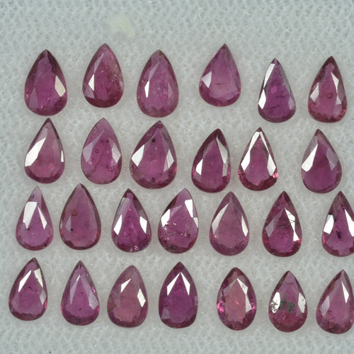 5x3 mm Lot  Natural Ruby Loose Gemstone Pear Cut