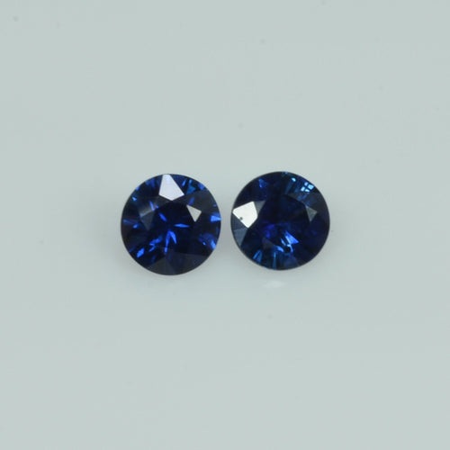 4.6 mm Natural Blue Sapphire Loose Pair Gemstone Round Cut