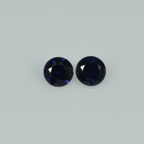 3.8-4.9 mm Natural Blue Sapphire Loose Pair Gemstone Round Cut